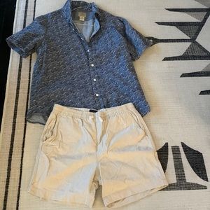 Mens cotton/linen blend shorts
